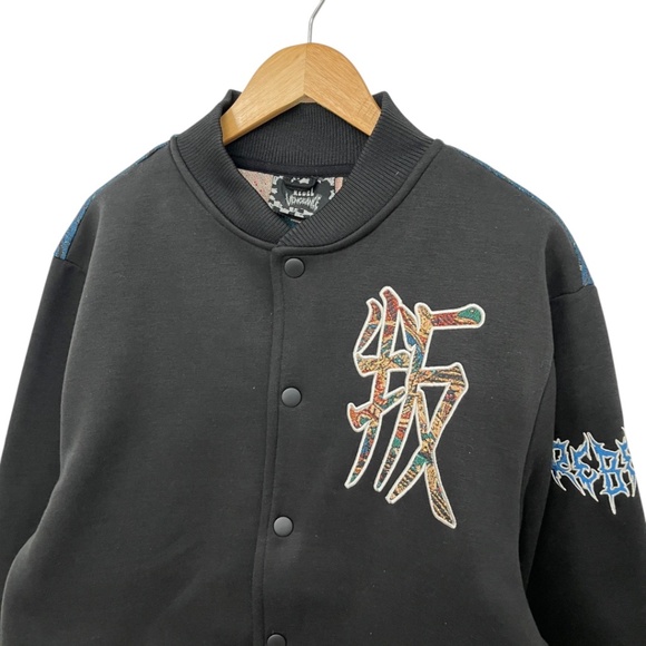 Japanese Samurai Tapestry Back Men’s Bomber Jacket Rebel Vengeance Medium - Picture 4 of 13